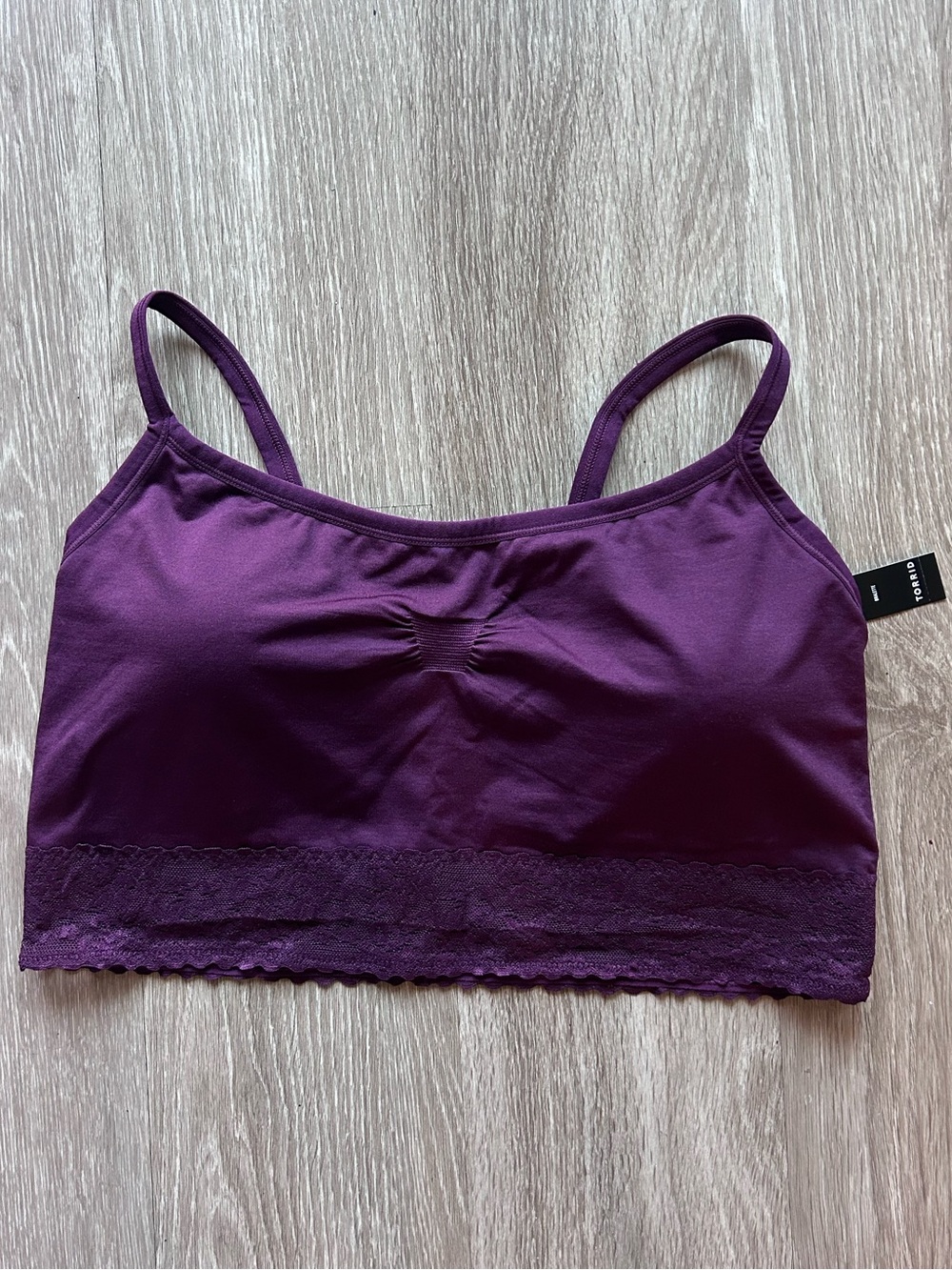 Torrid Seamless Lightly Padded Bralette - size 2 Burgundy Purple